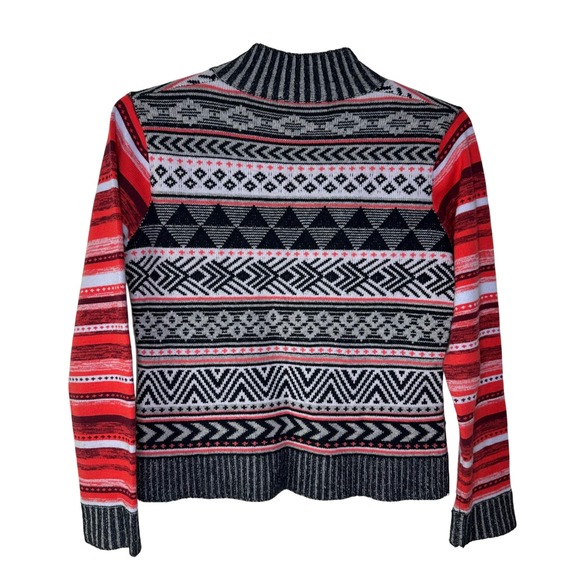 Title‎ Nine Sweater Full Zip Women's Large Nordic Ski Aztec Apres Merino Wool - Picture 2 of 7
